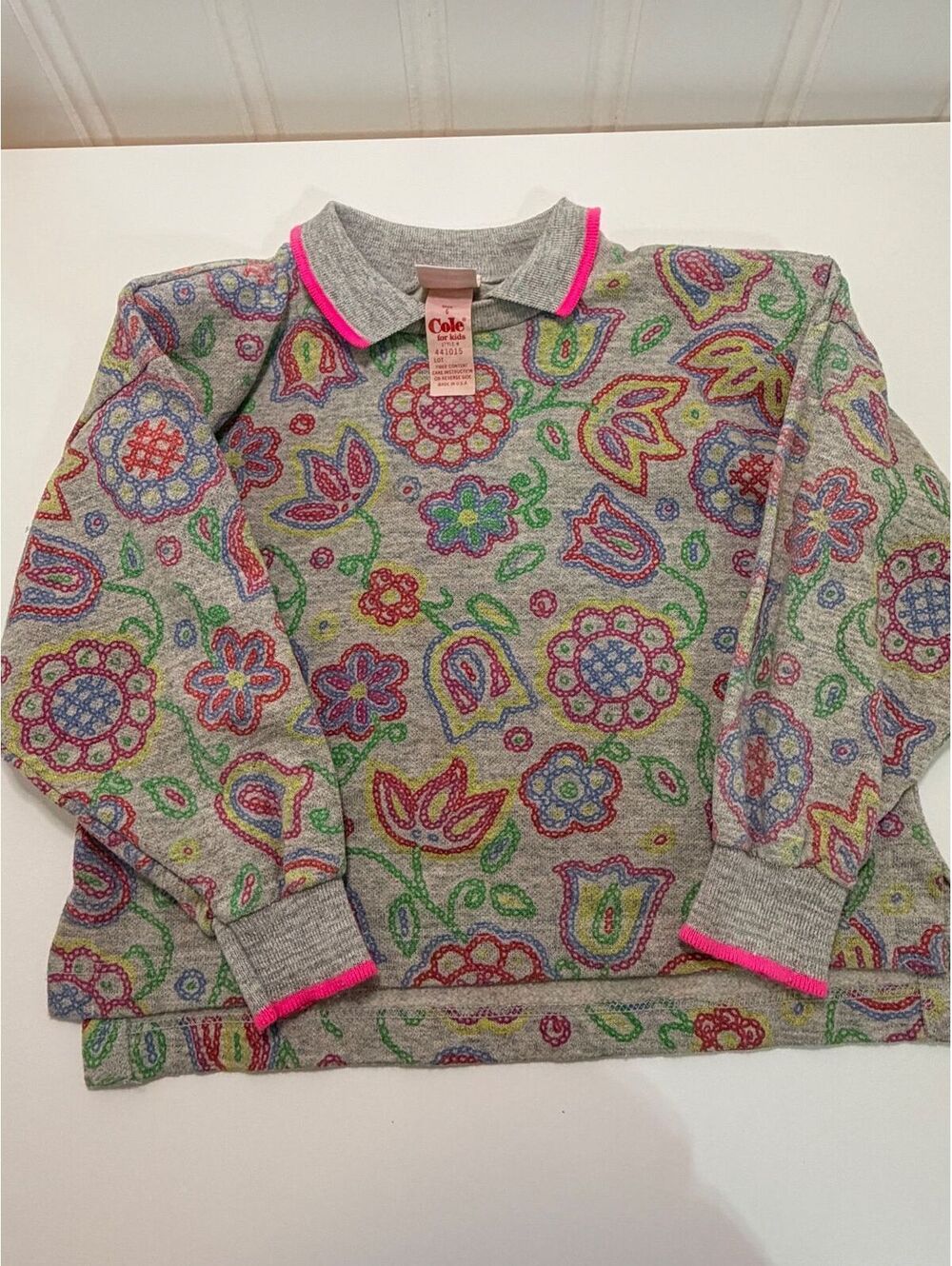 Vintage Floral Collared Sweater